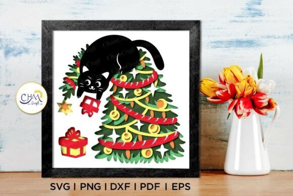 3D Christmas Cat Tree Shadow Box SVG Review for Sellers