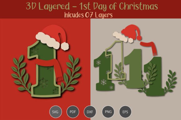 3D Layered 1st Day of Christmas Review for Real Projects