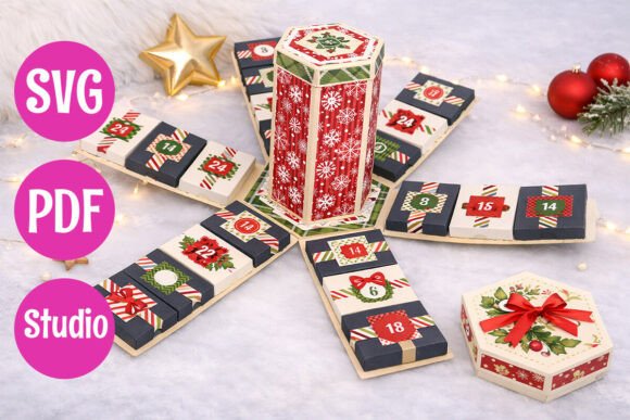 Advent Calendar Explosion Box: A Festive Design Asset for Holiday Campaigns
