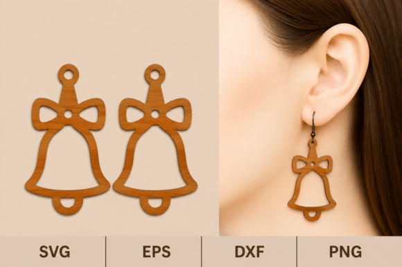 Christmas Bell Earrings SVG Laser Cut: A Festive Design Asset for Marketers