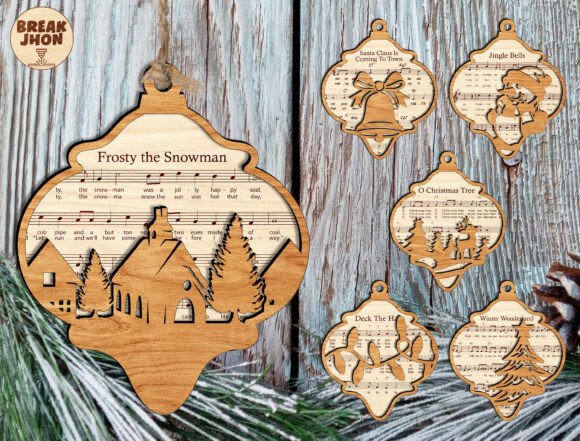 Christmas Carol Ornament SVG Bundle for Winter Amp Projects