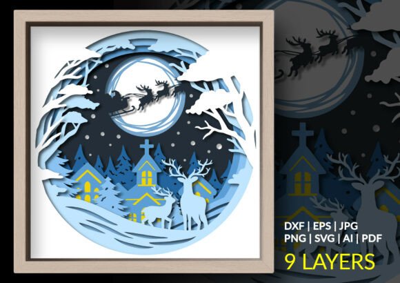 Christmas Winter Wonderland Shadow Box Review for Digital Sellers