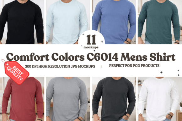 Comfort Colors C6014 Mens Mockup Bundle for Product Mockups