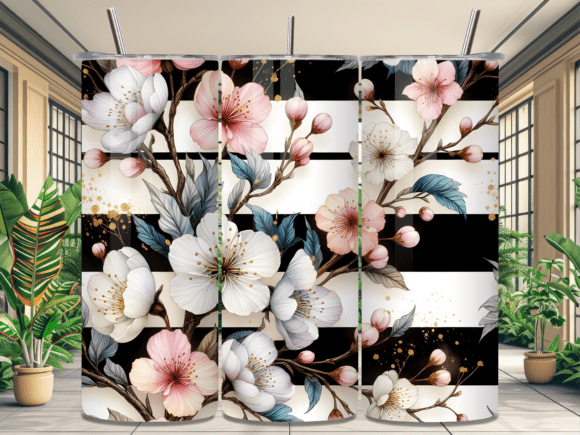 Floral Cherry Blossom Tumbler Wrap PNG Review: A Versatile Design for Crafters