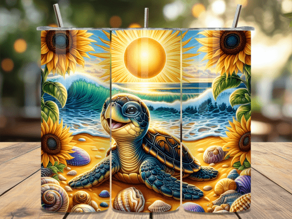 Flower Summer Beach Turtle Tumbler Wrap Review for Real Craft Projects