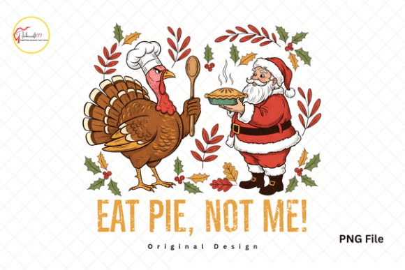 Funny Thanksgiving Santa Turkey PNG: A Festive T-Shirt Design Asset