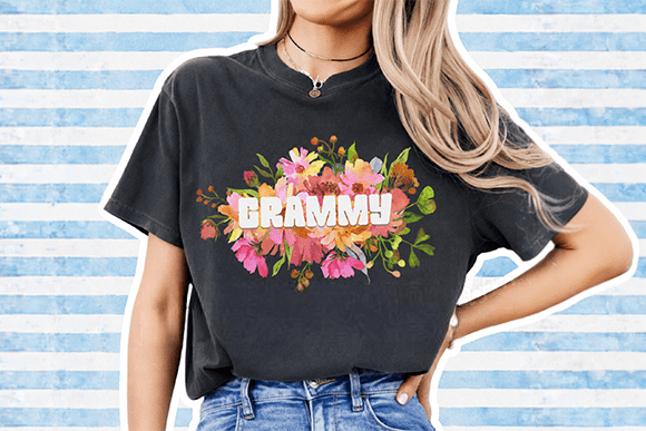 Grammy Floral PNG: A Versatile Graphic Template for Creative Sellers