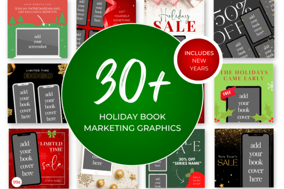 Holiday Book Marketing Canva Templates for Festive Branding