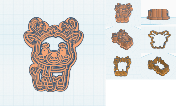 Kawaii Reindeer Cookie Cutters for Festive Handmade Creations