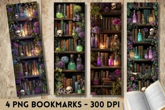 Magical Fantasy Blue Library Bookmark for Crafts Branding