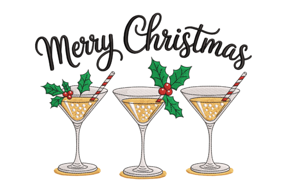 Merry Christmas Cocktail: A Vibrant Graphic Design Asset for Holiday Branding