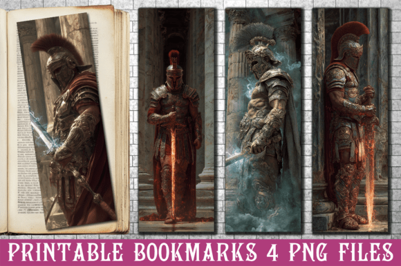 Mythic Spartan Fire Smoke Bookmarks PNG for Crafts and Branding