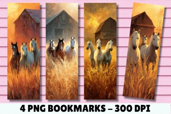 Rustic Farmhouse Wild Horse Bookmark for Crafts
