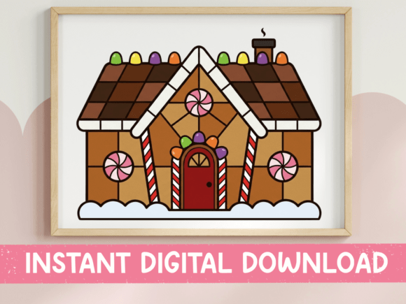 Stained Glass Gingerbread House Design for T-Shirt Projects