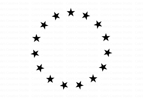 Star Wreath Circle Frame SVG for Crafts