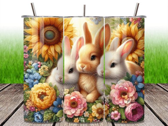 Sunflowers Rabbits Easter Tumbler Wrap Review for Marketing & Branding