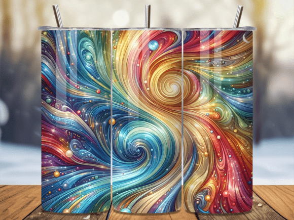 Vibrant Swirl Liquid Art Epoxy Tumbler: A Dynamic Graphic Design Asset for Content Publishing