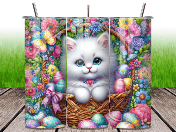 White Fluffy Cat Easter Tumbler Wrap Review